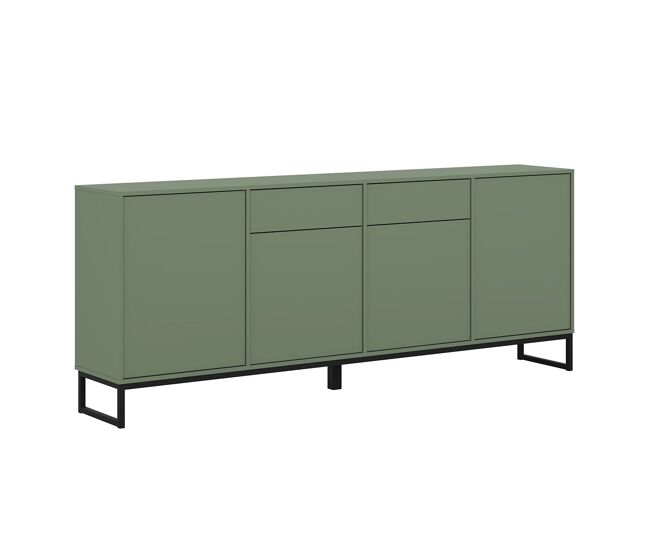 Aparador com 4 portas e 2 gavetas loa verde