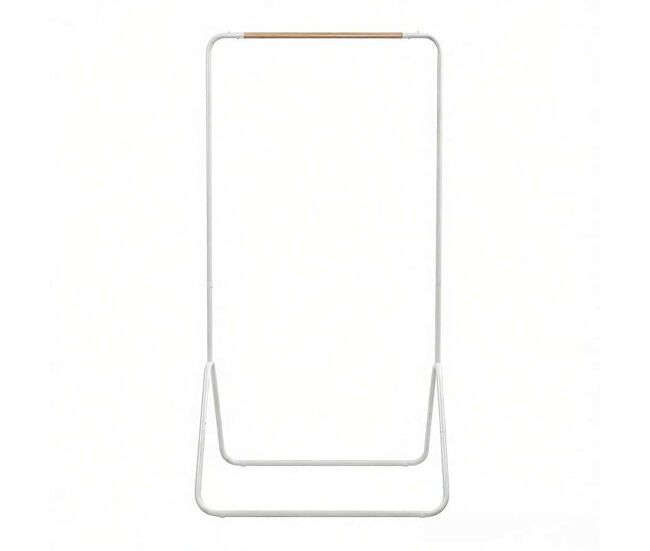 Cabideiro de pé 80x45x145 cm - multifuncional com barra para roupa e gancho para casacos - branco