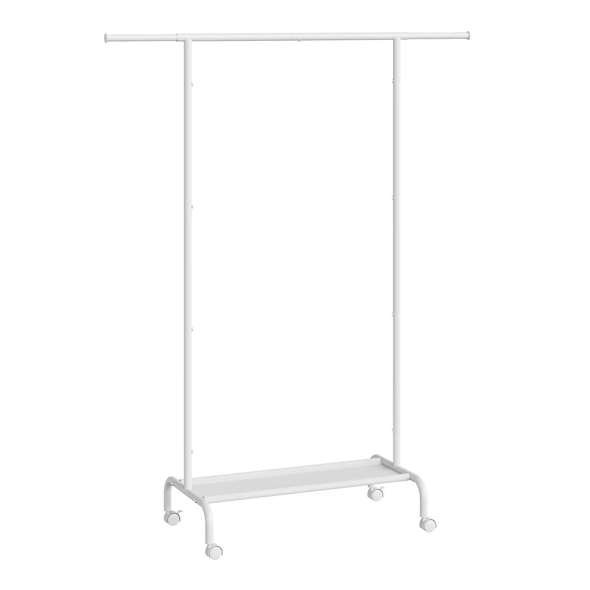 Cabideiro com rodas - design aberto e portátil para roupa - branco