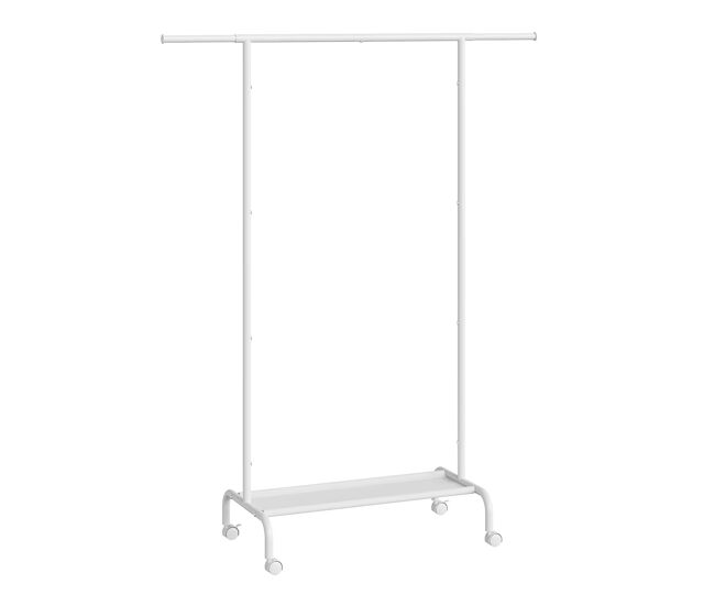 Cabideiro com rodas - design aberto e portátil para roupa - branco