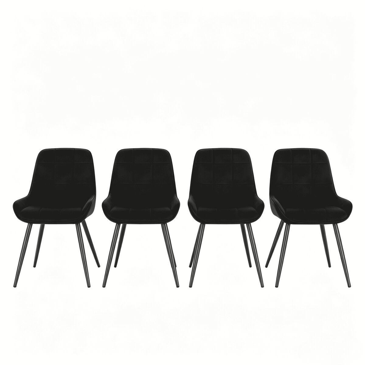 4 cadeiras de jantar - assento alto almofadado, cadeiras modernas para cozinha e escritório - preto