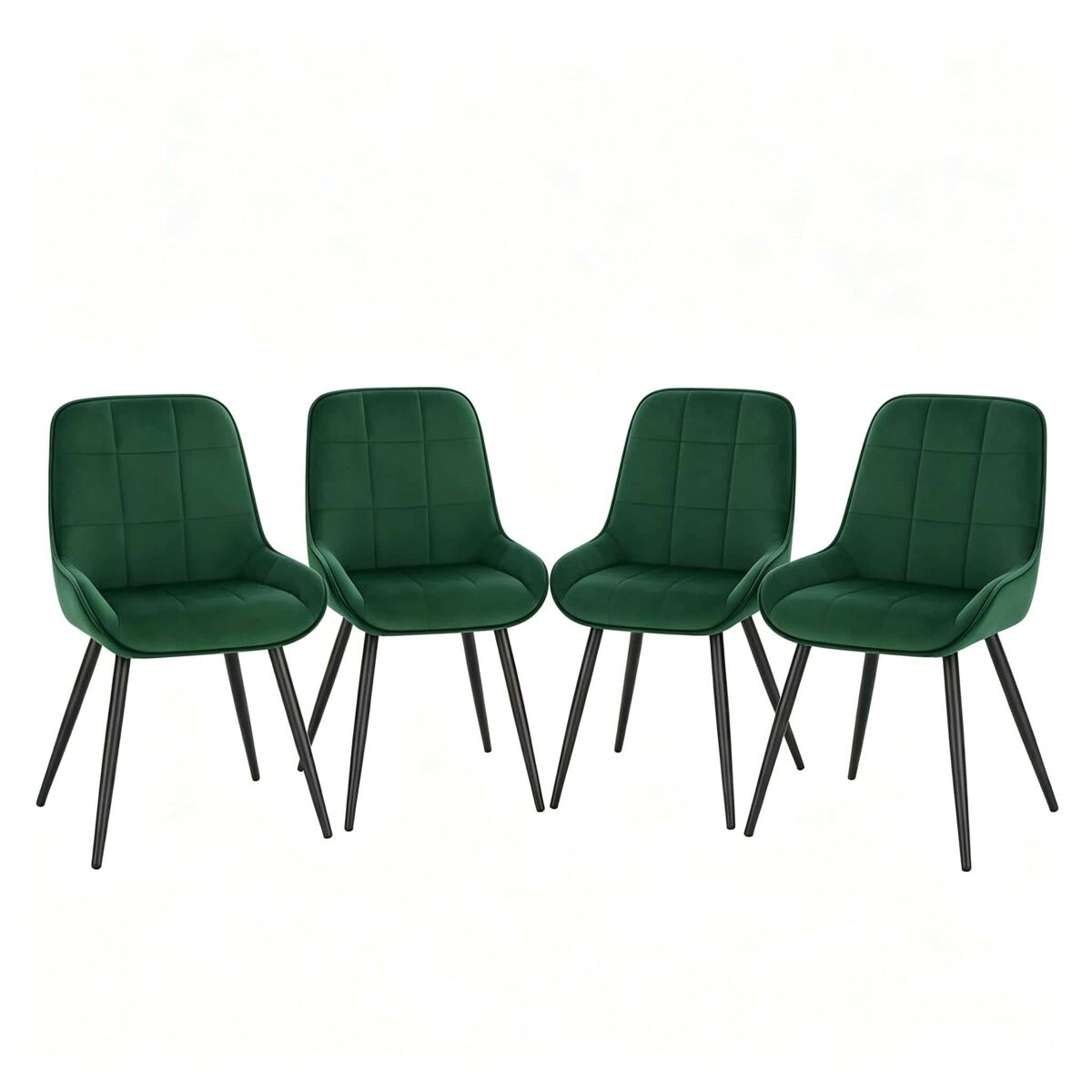 Conjunto de 4 cadeiras de jantar - assento alto, almofadado e elegante, para cozinha, sala de estar e escritório em casa - verde escuro