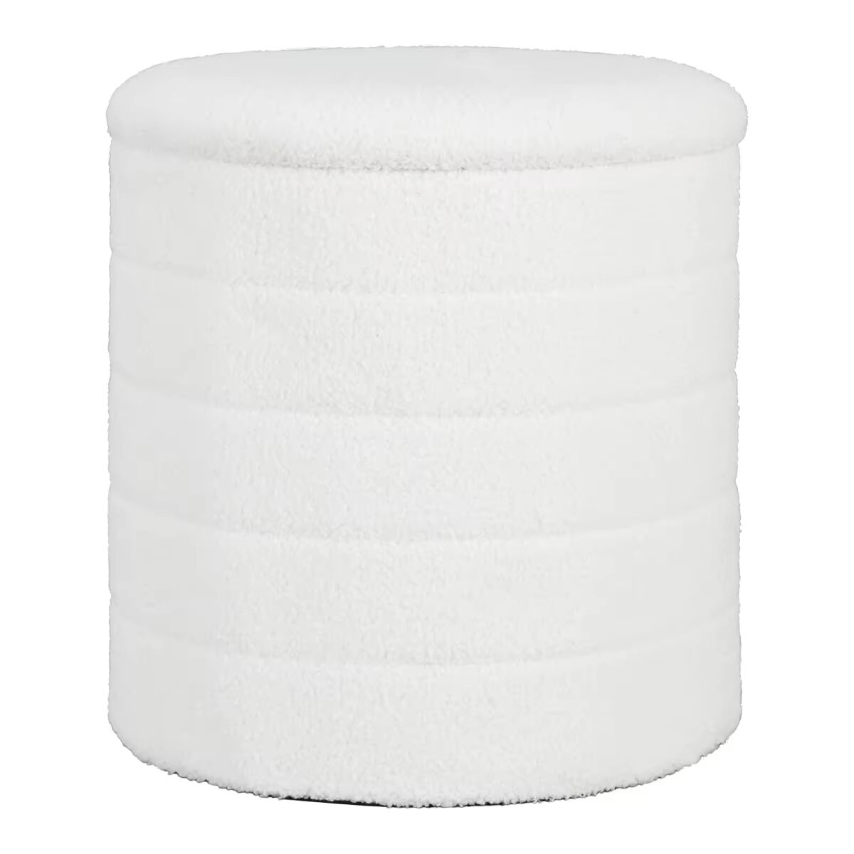 Banco com espaço de arrumação 40,5 x 40,5 x 43 cm - assento redondo com espaço oculto e função de mesa auxiliar - branco