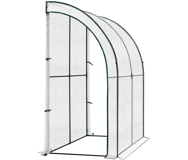 Estufa geminada 100x200x210 cm - portable, estrutura para exterior, montagem fácil - blanche