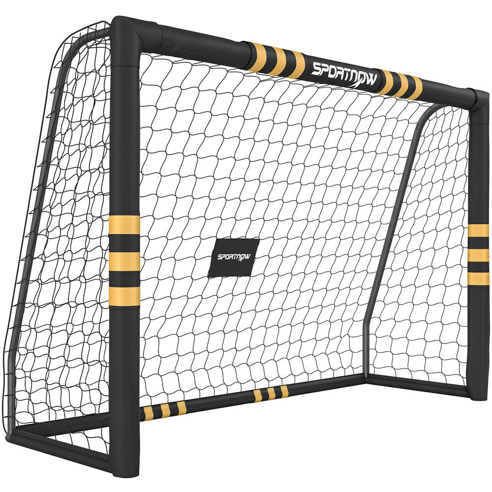 Sportnow baliza de futebol para jardim com rede, estacas de solo, acolchoamento epe e estrutura metálica, montagem fácil, para interior e exterior,