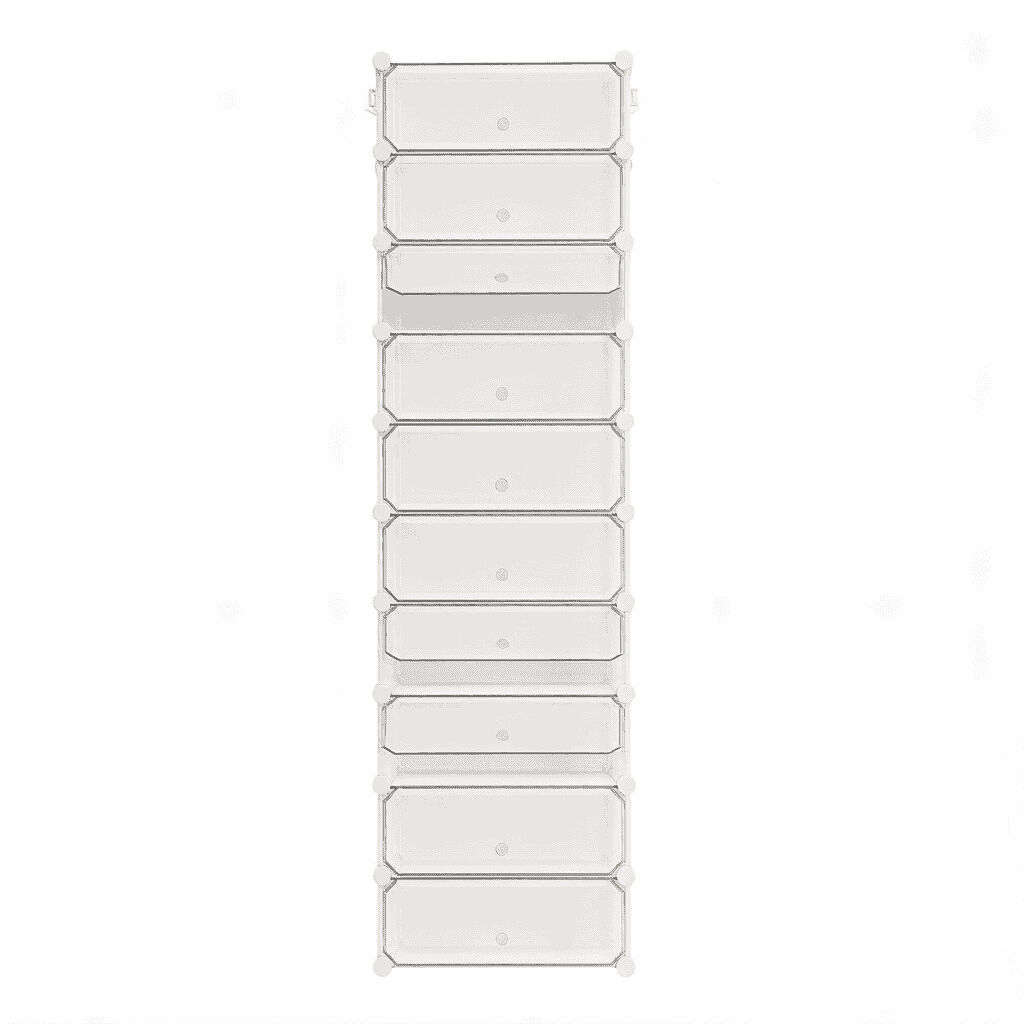 Armário modular para sapatos 40x30x170 cm - organizador multifuncional para sapatos, livros, brinquedos e roupa - branco