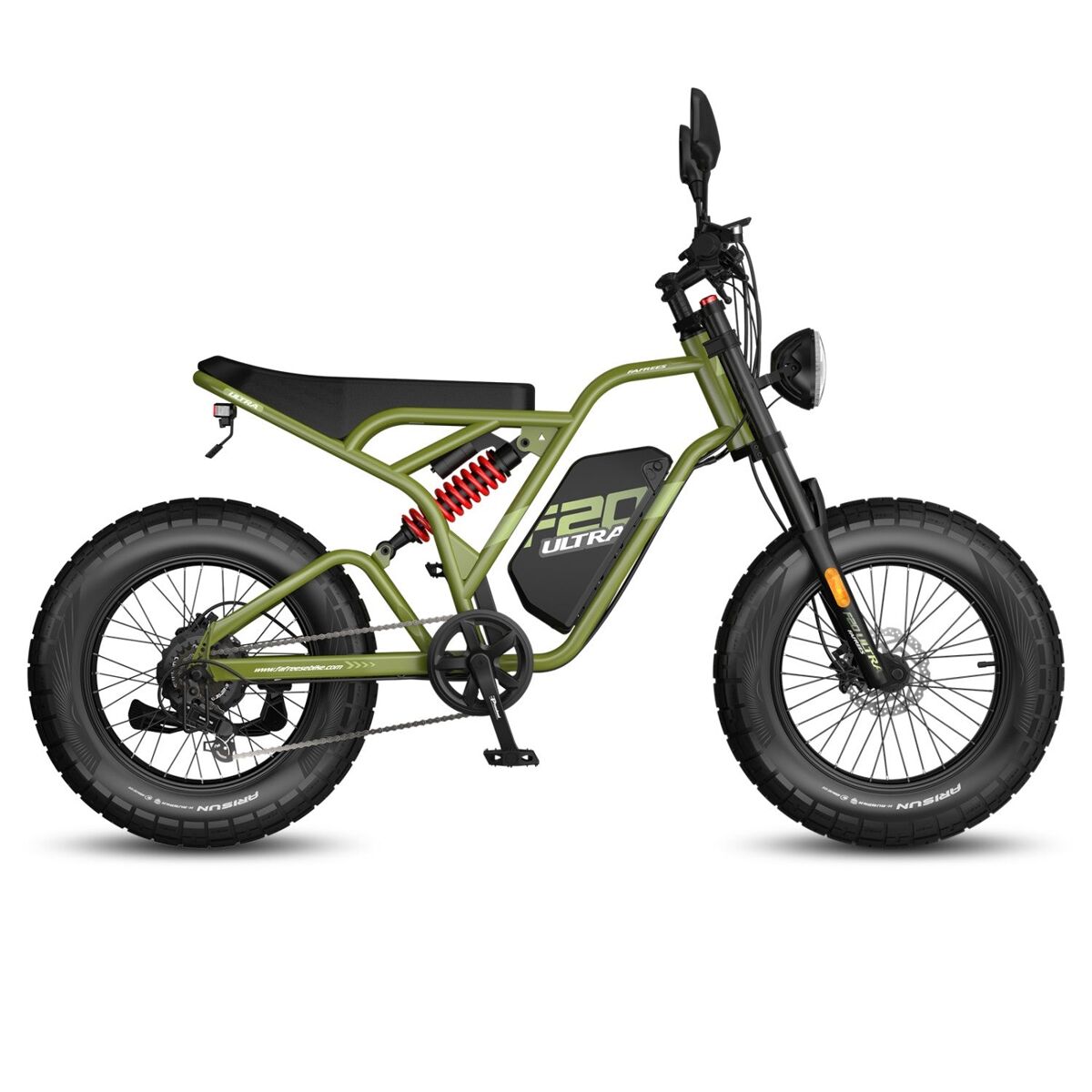 E-bike fafrees f20 ultra (homologação ue l1e-b) - motor 750w bateria 48v25ah pneus 20 polegadas travões hidráulicos - verde