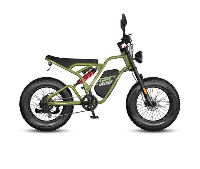 E-bike fafrees f20 ultra (homologação ue l1e-b) - motor 750w bateria 48v25ah pneus 20 polegadas travões hidráulicos - verde
