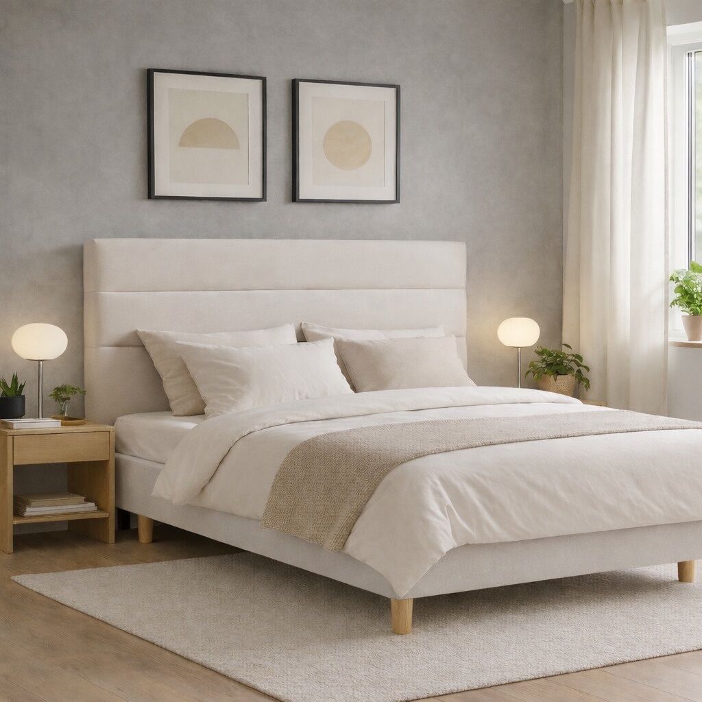 Cabeceira de cama 2 linhas milano cement 120 x 90 cm