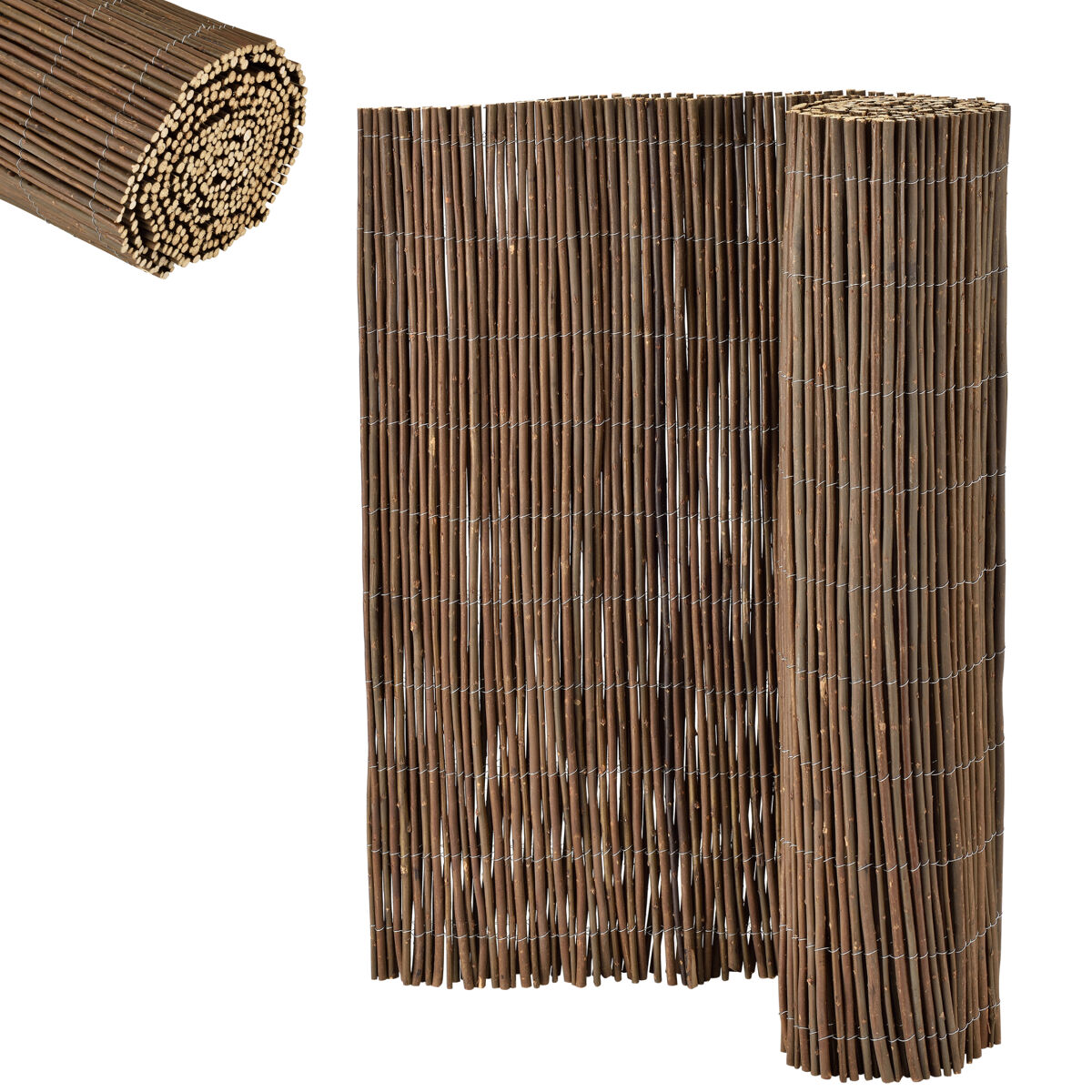 Vedação de casca de árvore hyssna 140 x 500 cm natural [casa.pro]