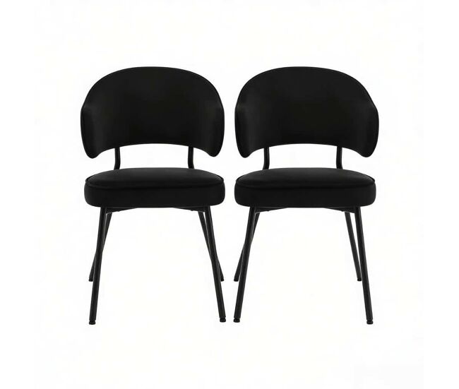 Cadeira de jantar 47 x 50 x 83,5 cm - design moderno, confortável e multifuncional para a sala de estar, o quarto e o escritório - preta