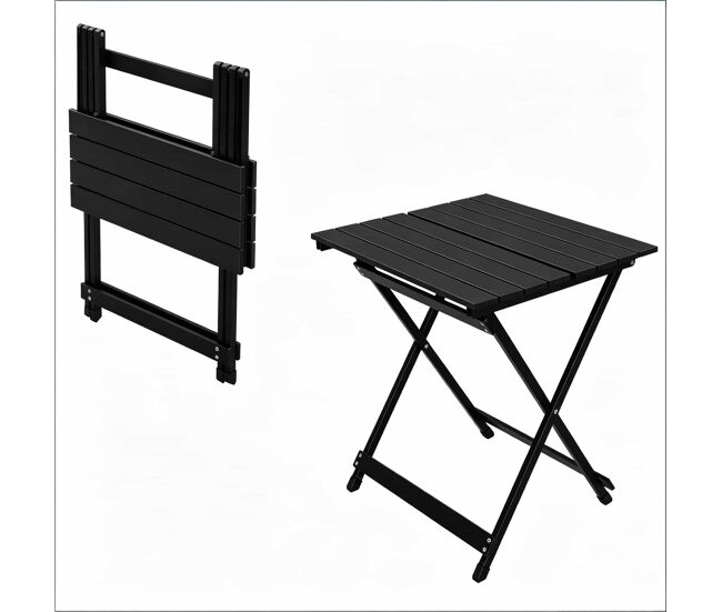 Mesa de campismo dobrável - portable, com pés antiderrapantes, para piqueniques e eventos ao ar livre - noir