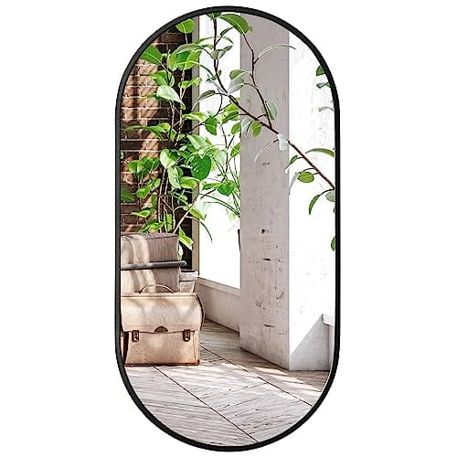 O espelho oval com moldura em alumínio é adequado para qualquer divisão, incluindo a casa de banho. os laços de montagem permitem que o espelho seja