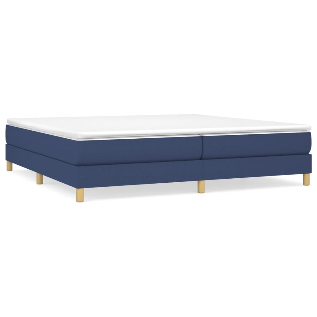 Estrutura de cama de casal moderno com molas 200x200 cm tecido bleu