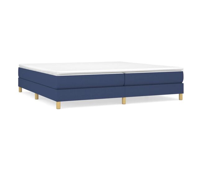 Estrutura de cama de casal moderno com molas 200x200 cm tecido bleu