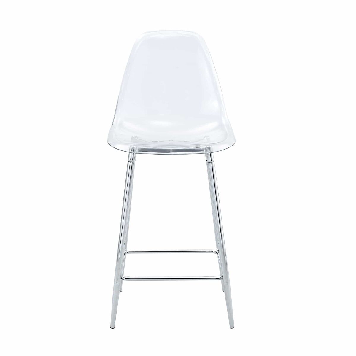 Bancos de bar, 4 unidades - design moderno transparente com estrutura metálica para cozinha, balcão ou sala de jantar - prateado