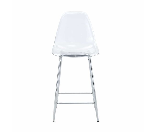 Bancos de bar, 4 unidades - design moderno transparente com estrutura metálica para cozinha, balcão ou sala de jantar - prateado