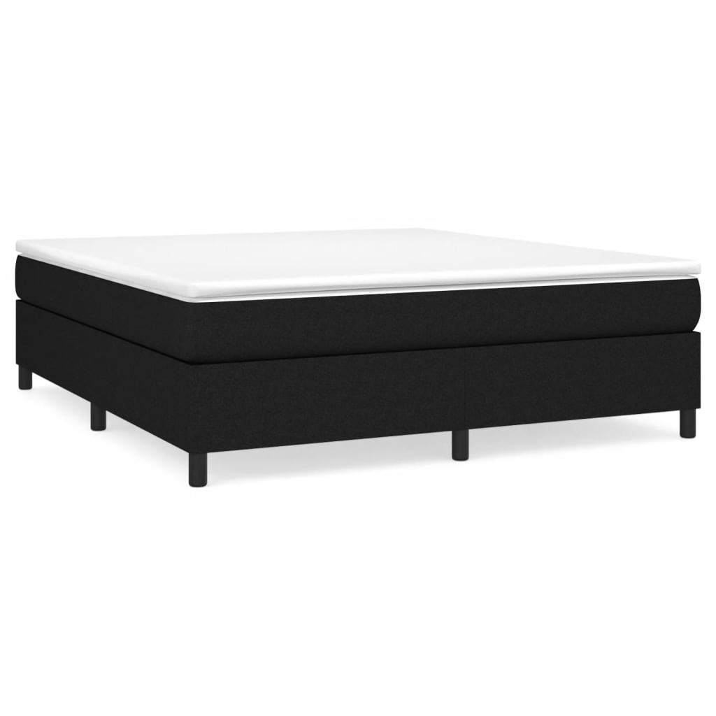 Estrutura de cama de casal moderno com molas 160x200 cm tecido preto