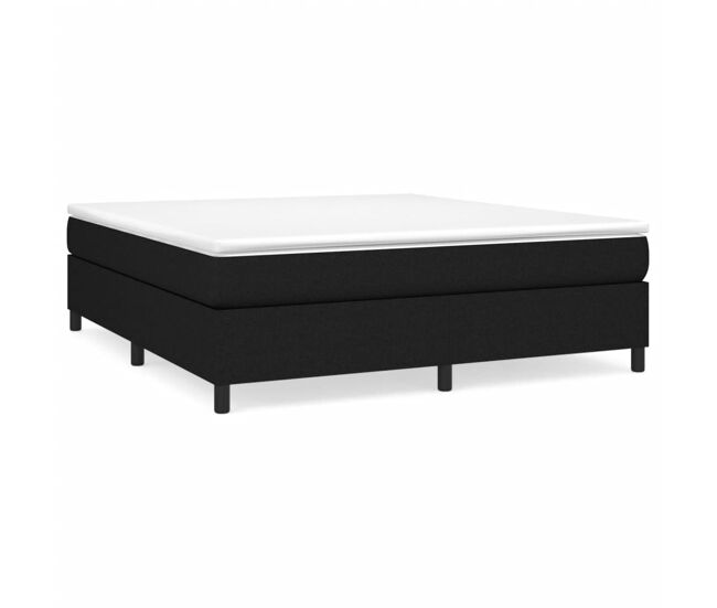 Estrutura de cama de casal moderno com molas 160x200 cm tecido preto