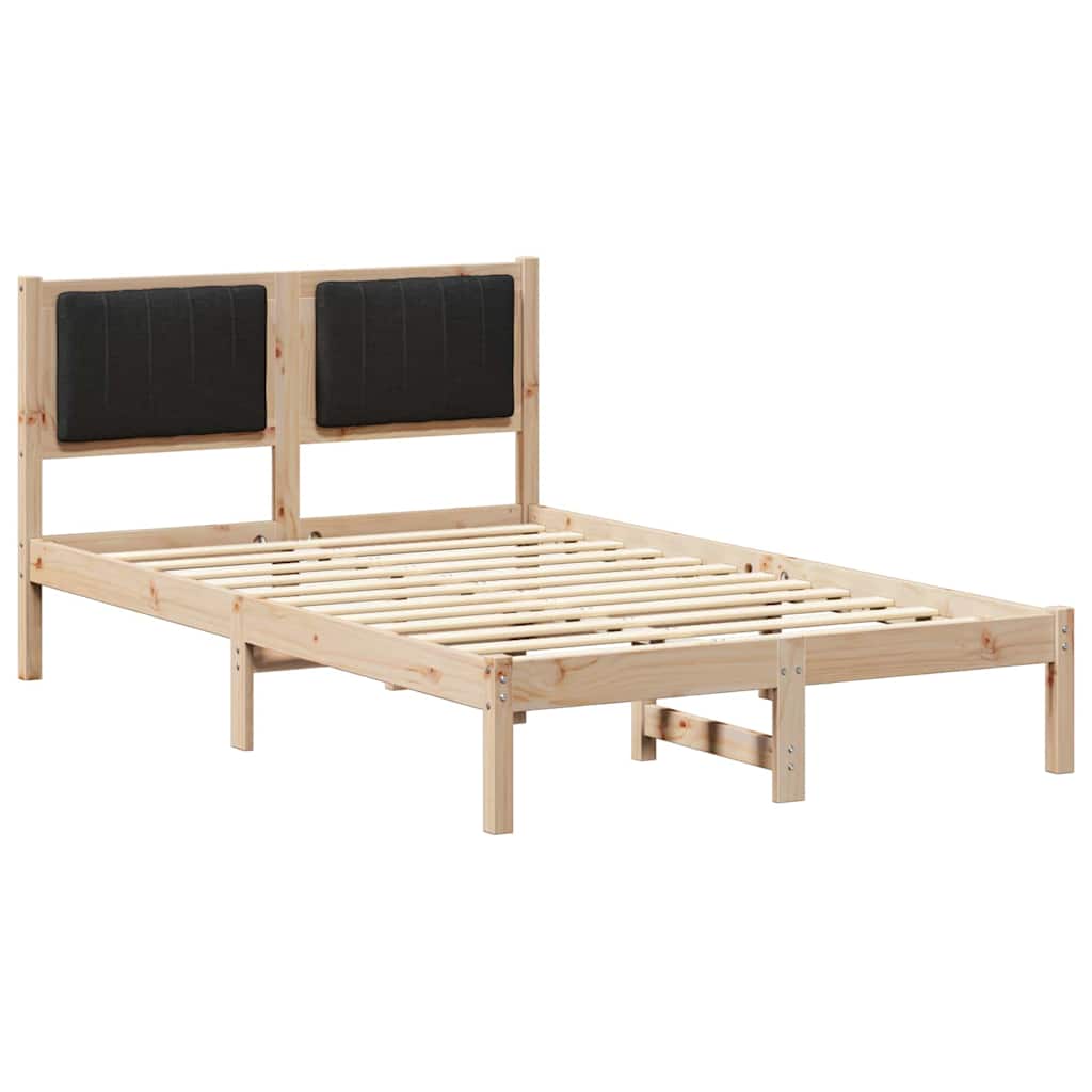 Estrutura de cama de casal moderno com cabeceira estofada preto 120 x 200 cm