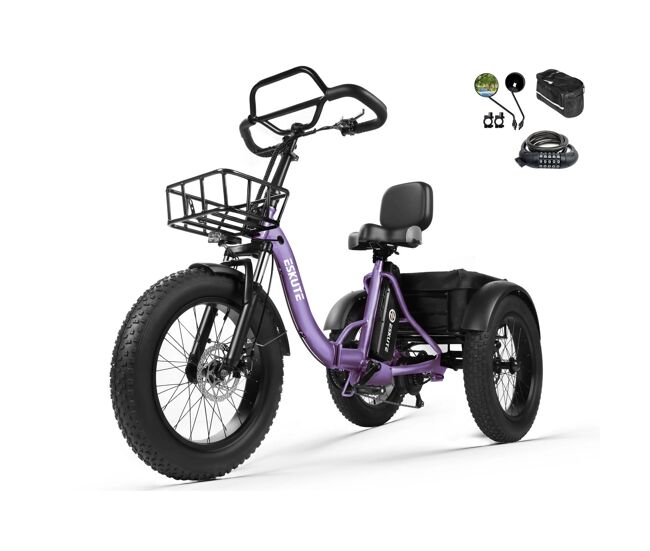 E-bike eskute t302 pro 250w 48v20,8ah roxa com acessórios