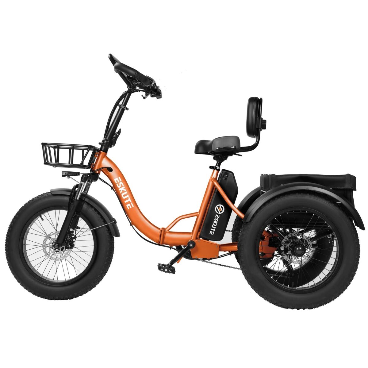 Bicicleta elétrica eskute t302 pro 250w 48v20.8ah dobrável travões disco laranja