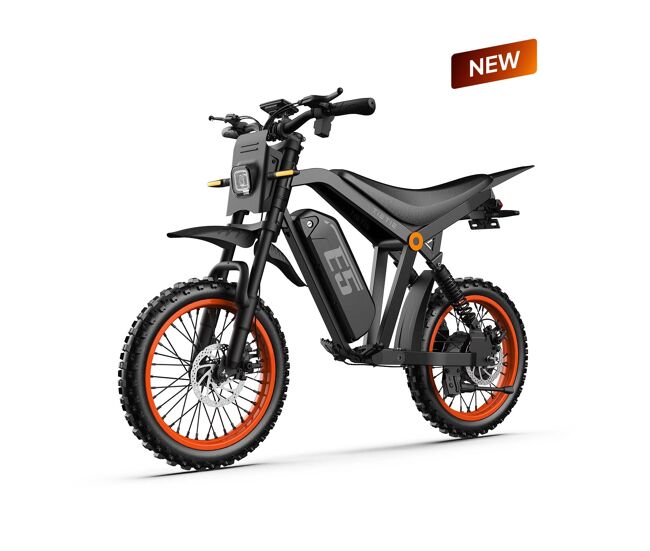 Ciclomotor électrique tietie e5 48v20ah 80km 14x3.0" cor noir orange