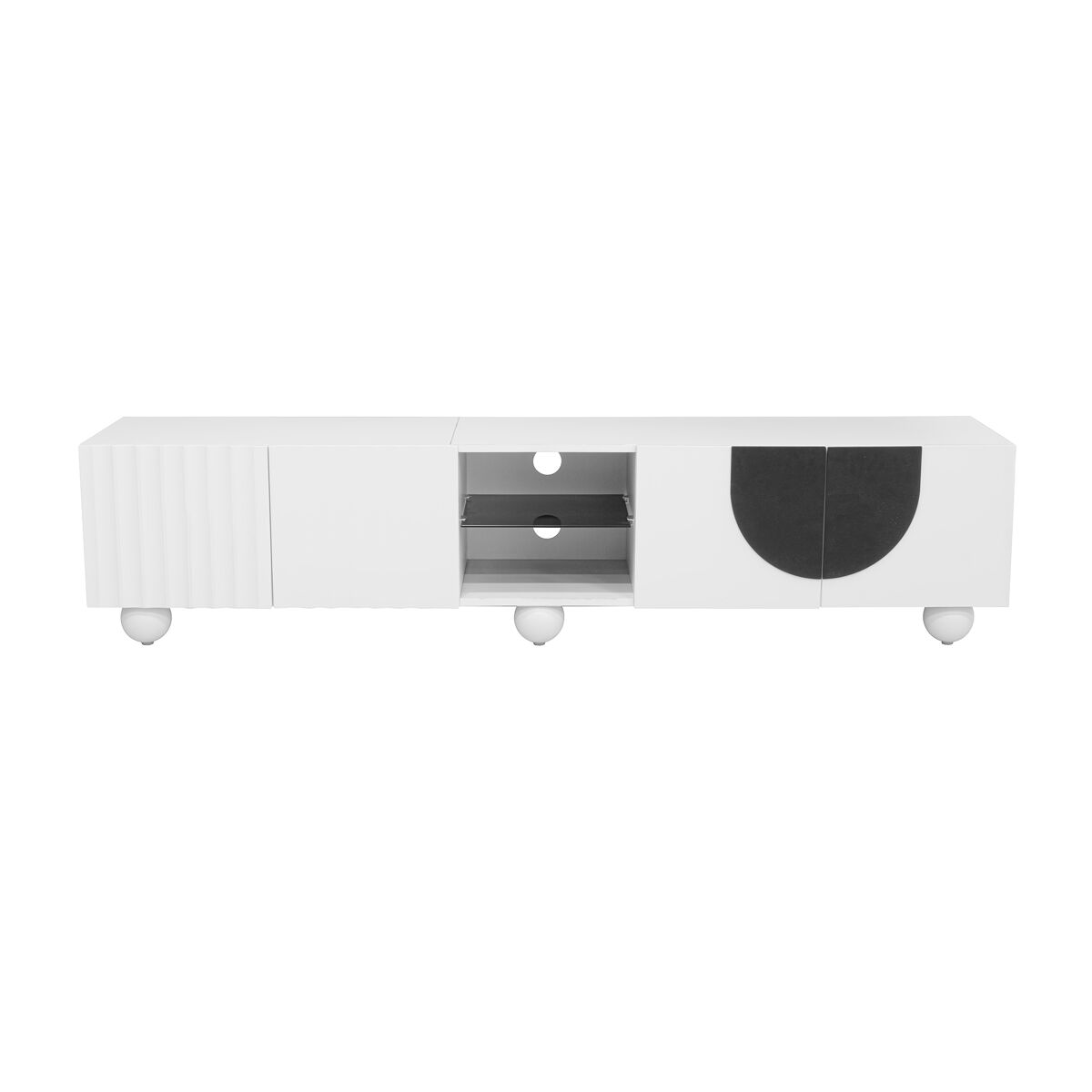 Móvel de tv 180x40 cm - design moderno, baixo, único - branco