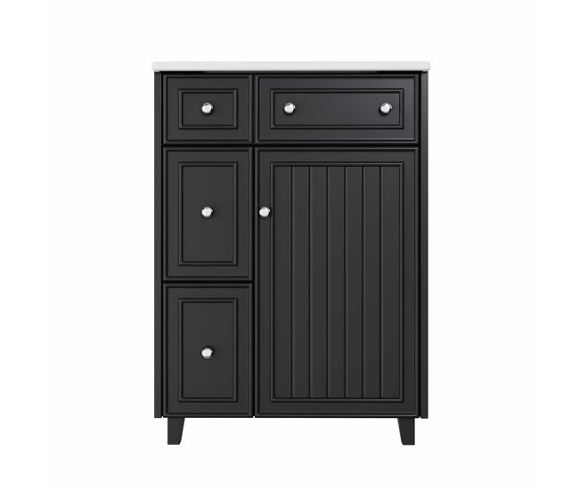 Armário de casa de banho 61x47x87 cm - lavatório independente com bacia de cerâmica integrada, design minimalista e moderno, móvel de arrumação - noir