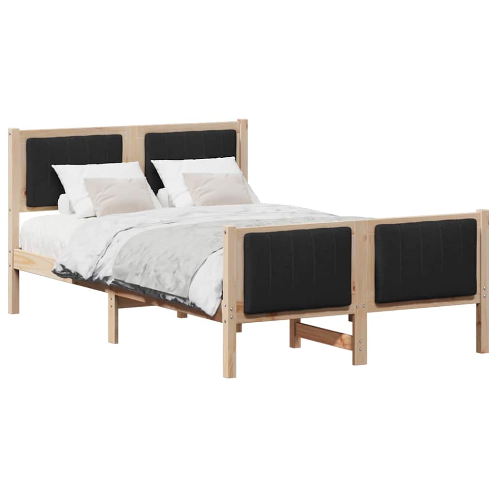 Estrutura da cama de casal simple com cabeceira castanho e preto 120 x 190 cm