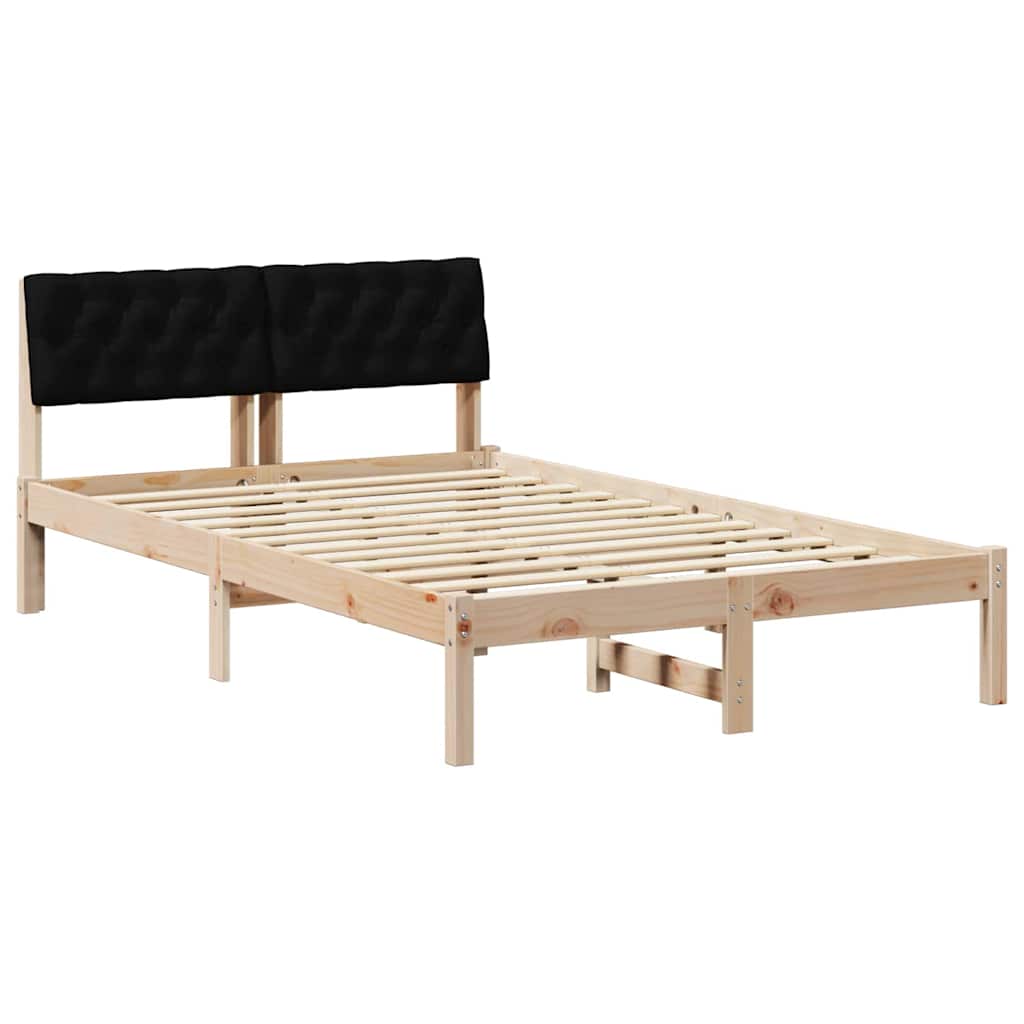 Estrutura da cama de casal simple com cabeceira castanho e preto 120 x 190 cm