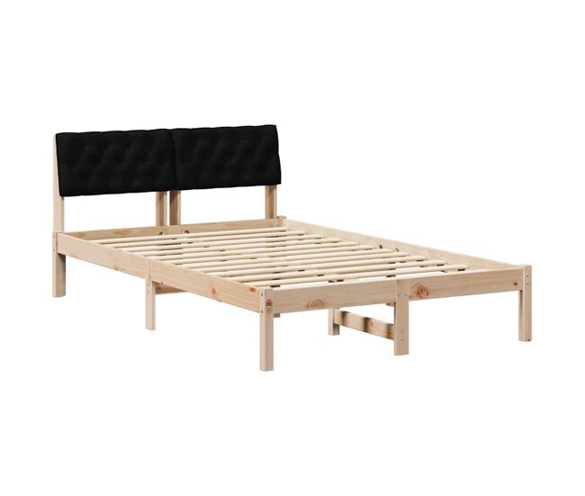 Estrutura da cama de casal simple com cabeceira castanho e preto 120 x 190 cm