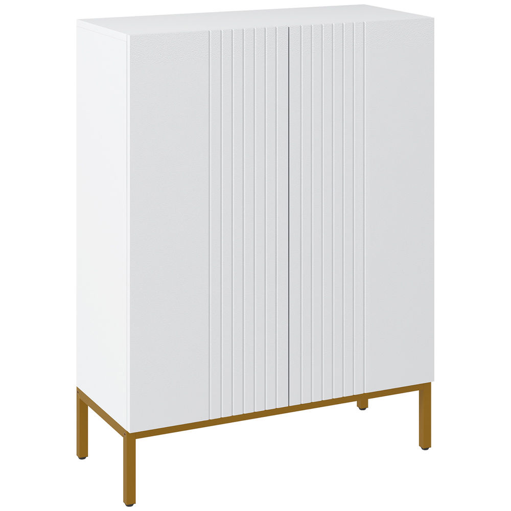Homcom sapateira de 5 níveis com portas de fecho suave, prateleiras ajustáveis, para 15-20 pares, 72x31,5x95 cm, branco