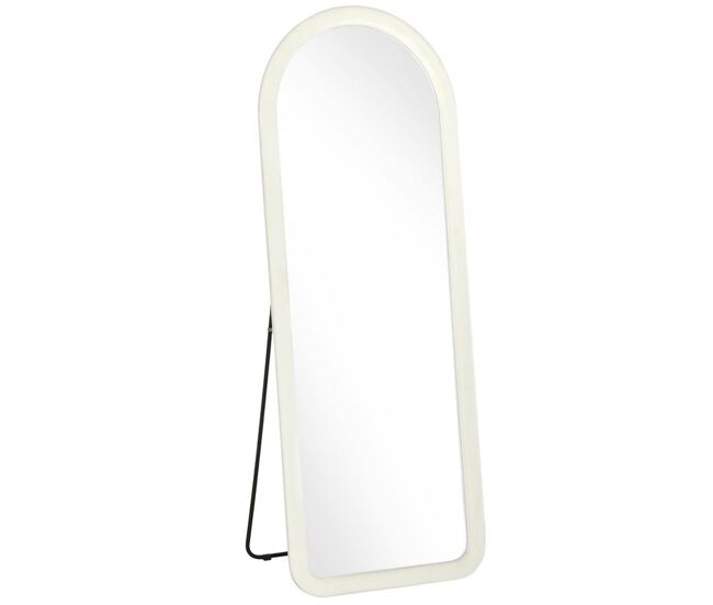 Homcom espelho de corpo inteiro 160x60 cm, de pé ou de parede, moldura em arco aveludada, para quarto e quarto de vestir