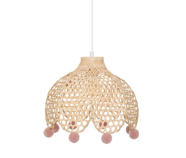 Candeeiro suspenso de bambu "campagne" d28 cm