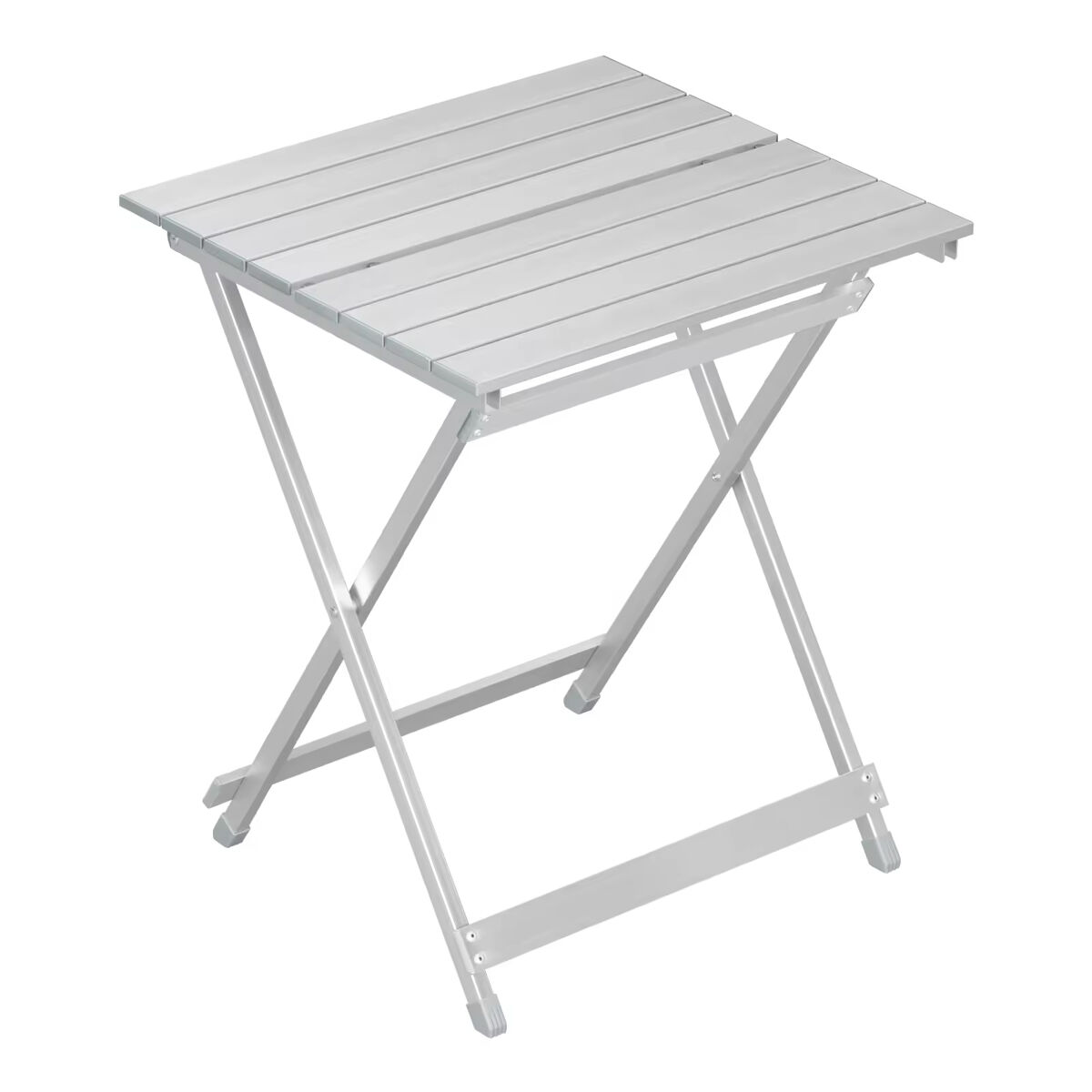 Mesa auxiliar de exterior 47 x 50,5 x 59,5 cm - dobrável para varanda e acampamento - prateada