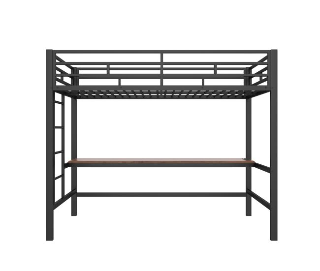 Cama alta 90x200 cm - com grade, escada, mesa com usb e tomada, faixa de luz com controle por app, com luzes led, em conformidade com a norma en747 -