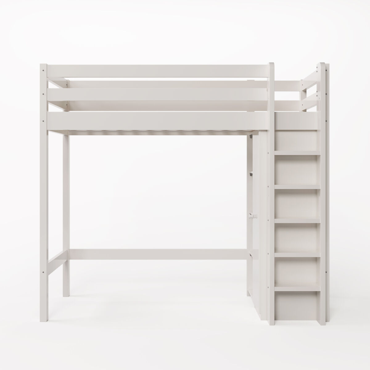 Cama infantil 90x200 cm - cama individual com armário e 6 prateleiras, fácil de montar, material de alta qualidade - branco