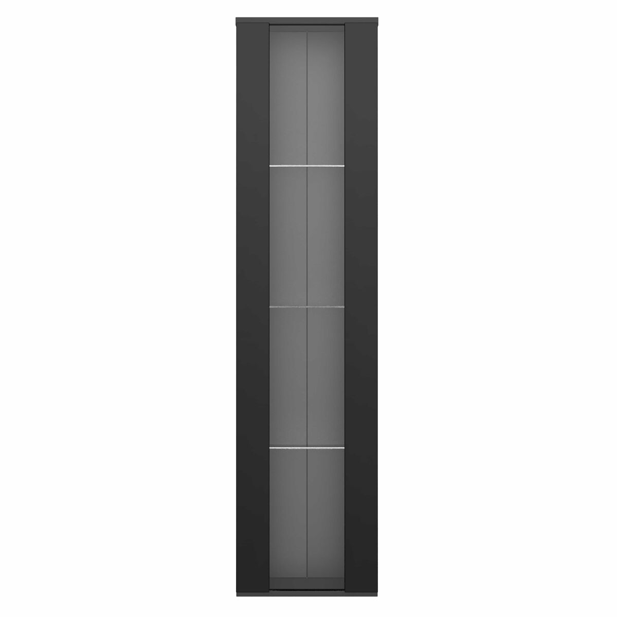 Vitrine multifuncional 40x29x170 cm - painel de vidro, luz led com mudança de cor, controle remoto, design simples - noir