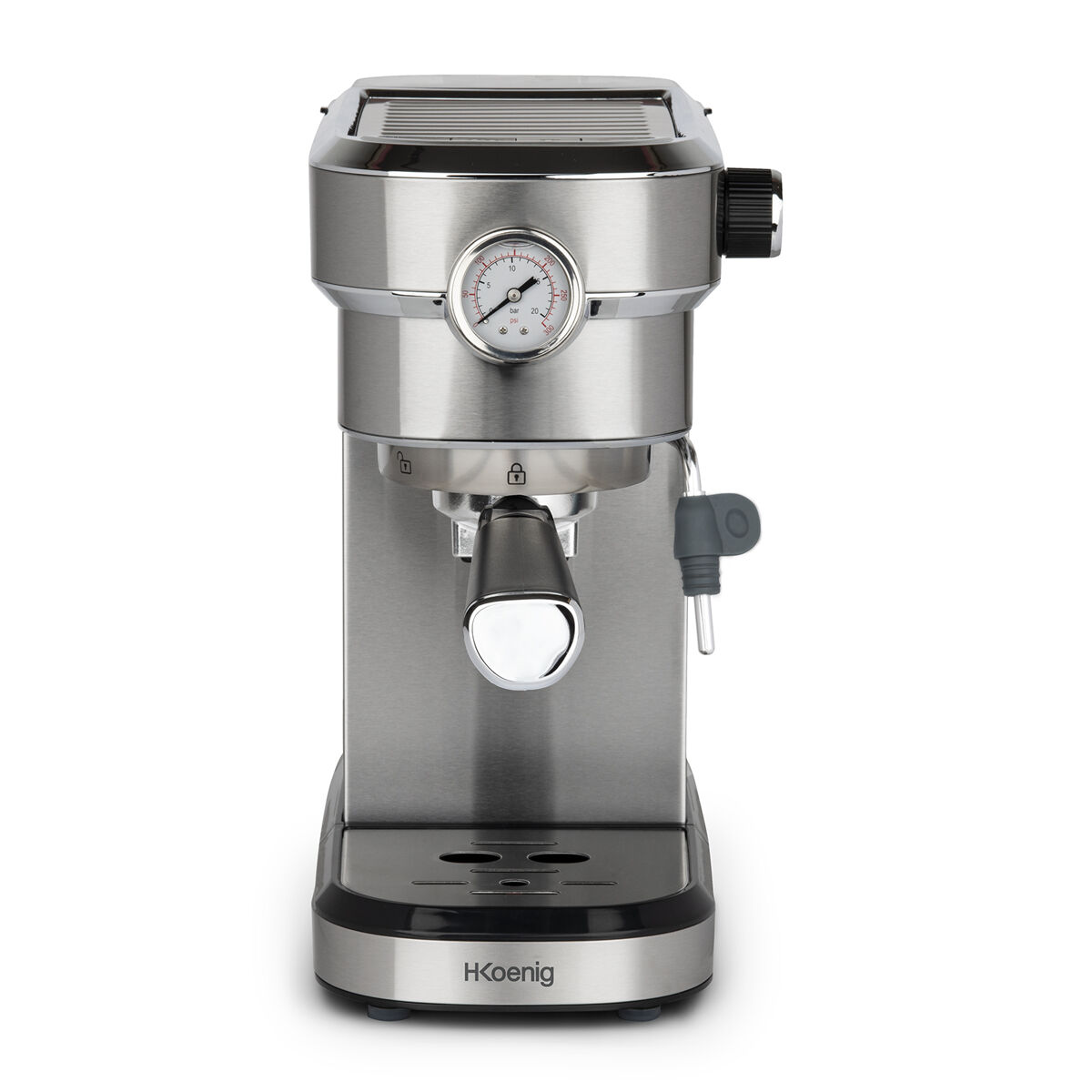 H.koenig cafetière professional espresso automática presión 20 bar exp820, acero inox, portable, 1.1l