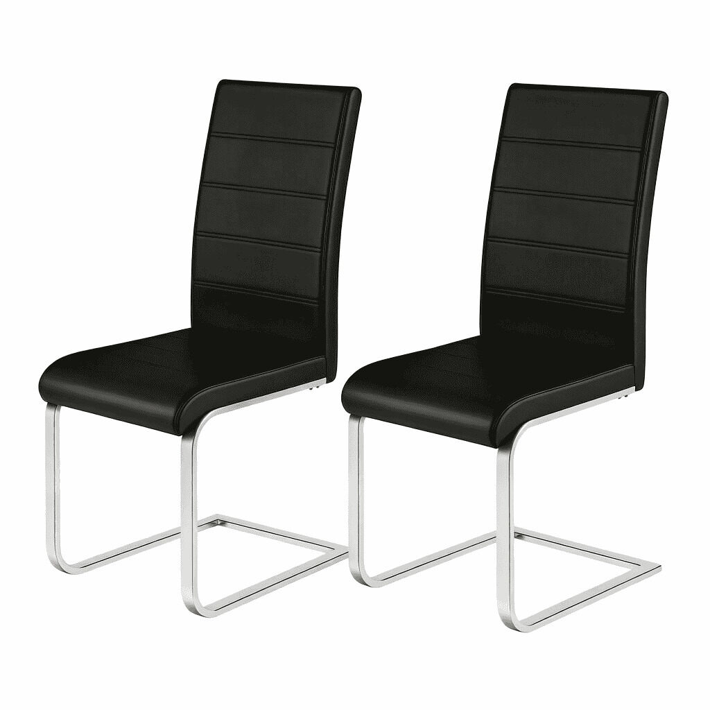 Cadeira de jantar 40x51x100 cm - estilo cantilever, encosto alto, confortável para escritório e reuniões - preto