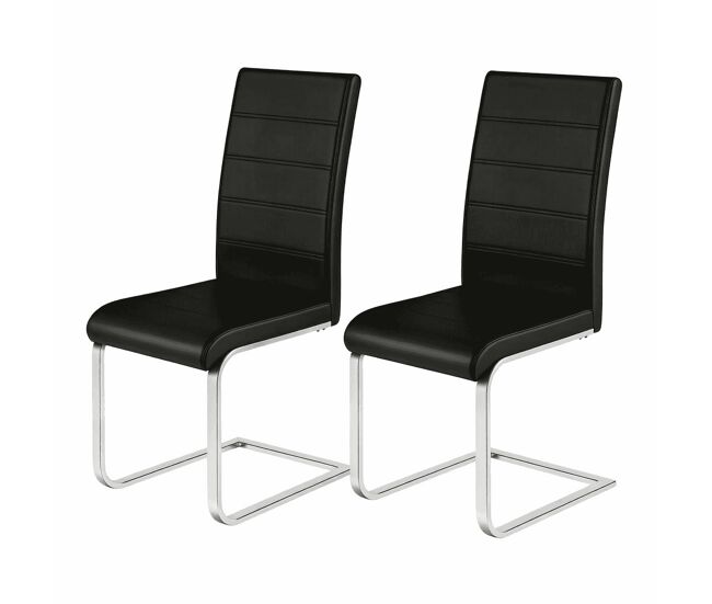 Cadeira de jantar 40x51x100 cm - estilo cantilever, encosto alto, confortável para escritório e reuniões - preto