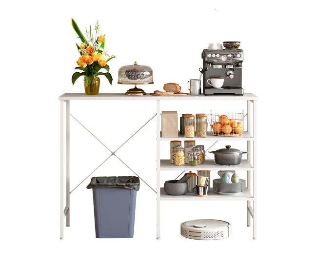 Mesa multifuncional 120 x 40 x 85,5 cm - modular e combinável, montagem flexível para cozinha, sala de estar, cave e garagem, estrutura metálica