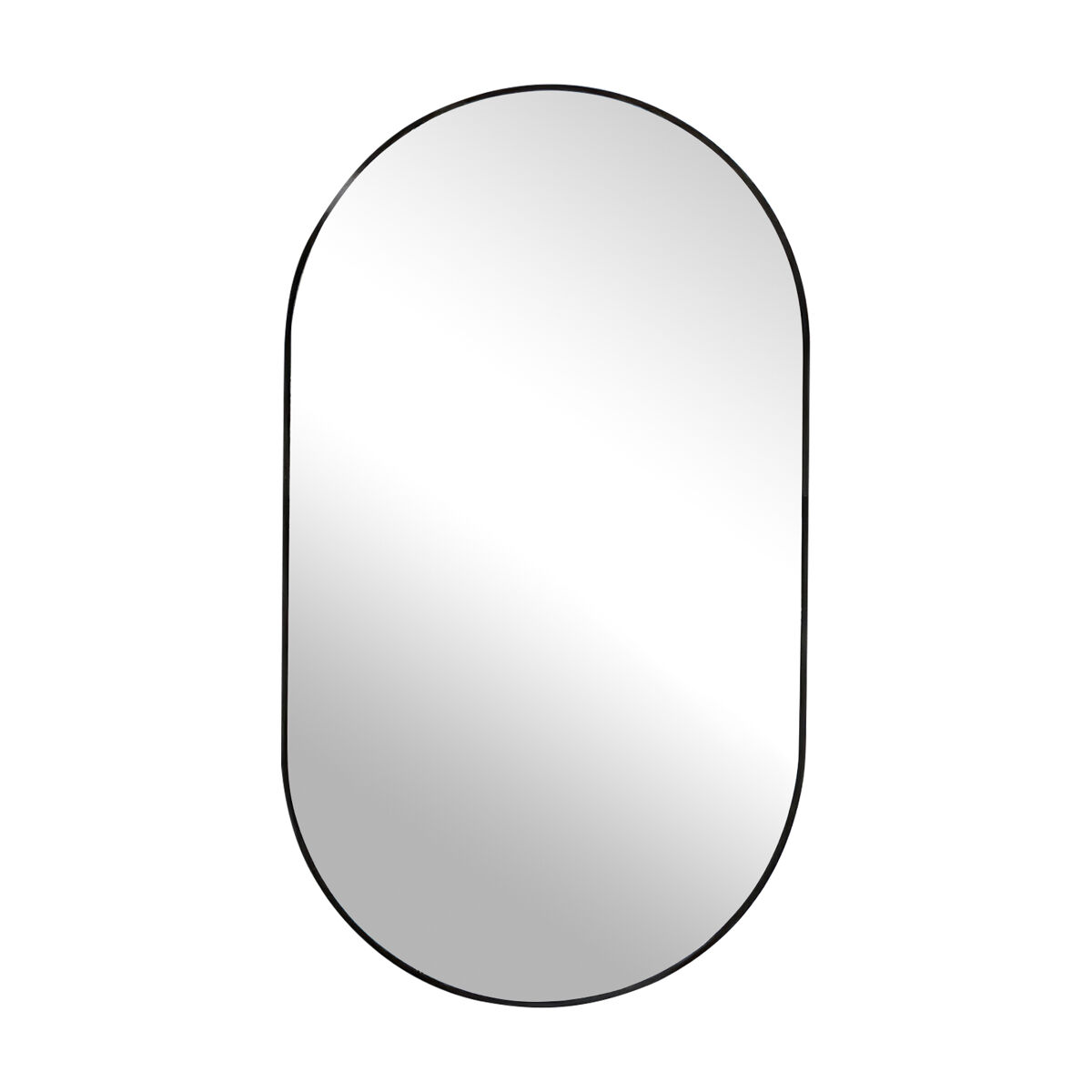 Espelho de parede oval moderno com película antiexplosão e moldura preta elegante para casa de banho e quarto 40x60cm