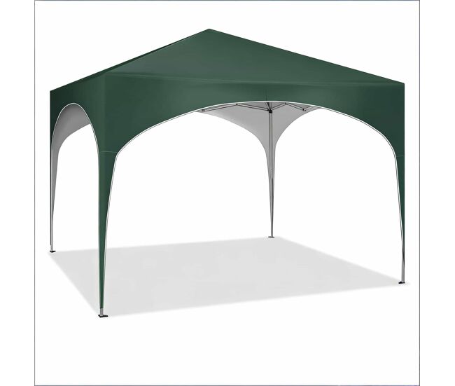 Gazebo de jardim 300x300 cm - proteção para pátio, terraço e festas ao ar livre - verde