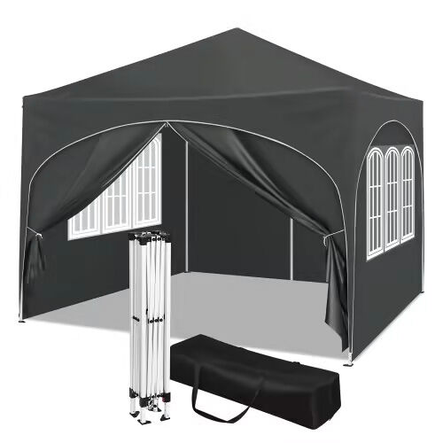 Tenda de jardim 300 x 300 cm - proteção solar instantânea, com saco de transporte, para festas e espaços exteriores - cinzento