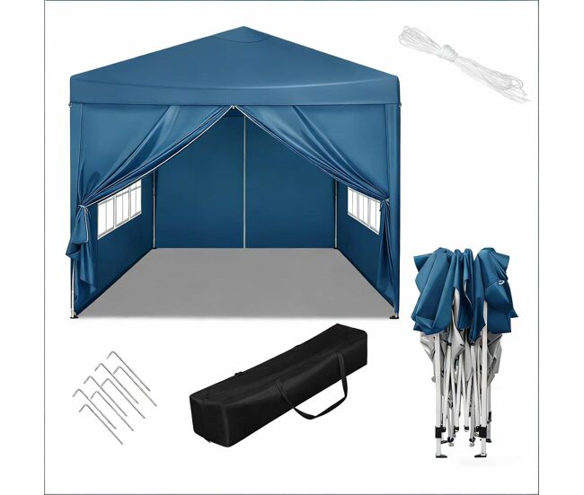 Gazebo de jardim - proteção exterior para pátios, casamentos, catering e eventos - azul