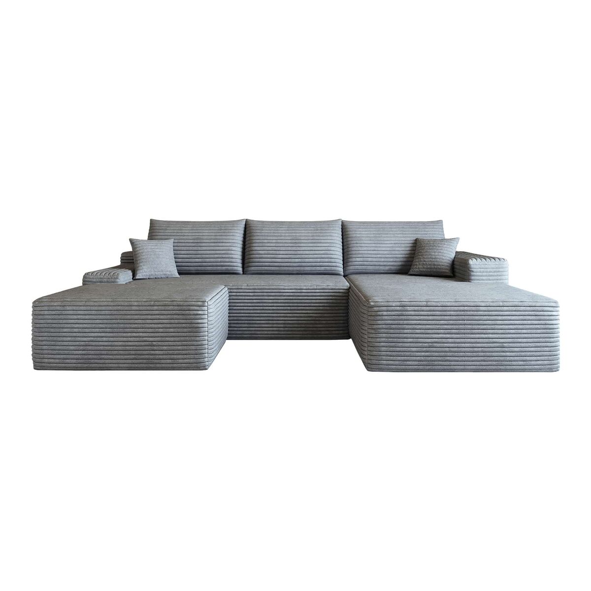 Sofá modular de canto de 270 cm - chaise longue em l, assento profundo, modular - cinzento