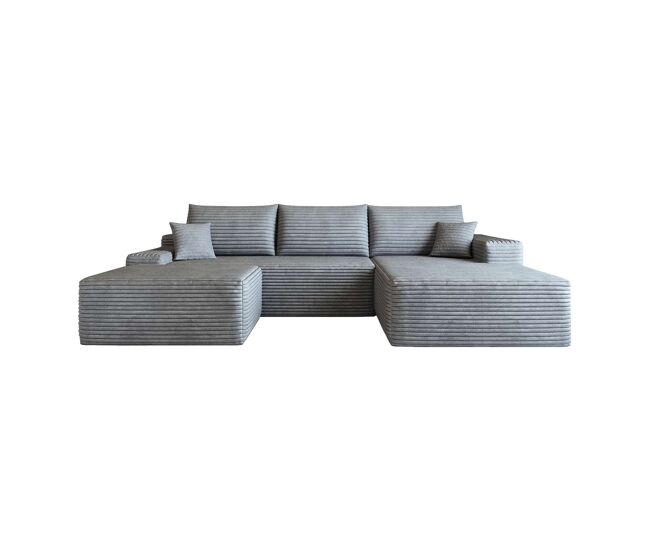 Sofá modular de canto de 270 cm - chaise longue em l, assento profundo, modular - cinzento