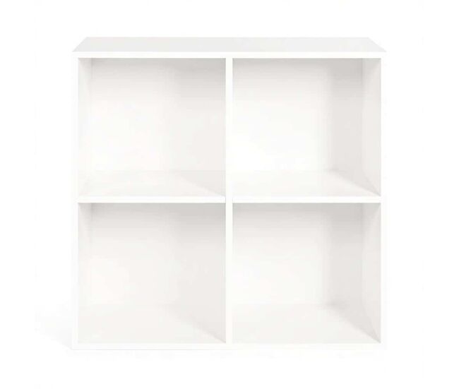 Estante de arrumação - design compacto e multifuncional, estante com cubos, estante aberta para sala de estar/sala de jantar - branco